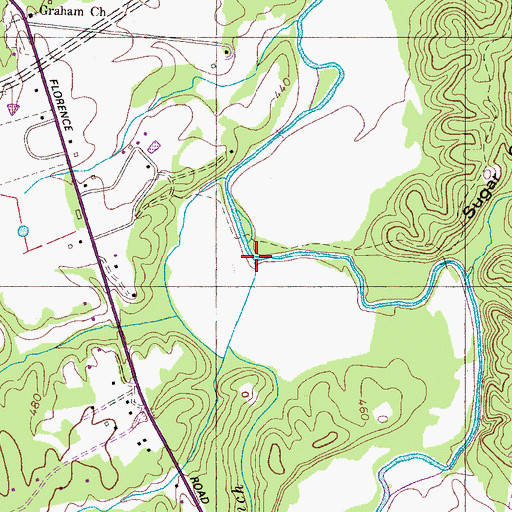 Topographic Map of Robinson Branch, TN
