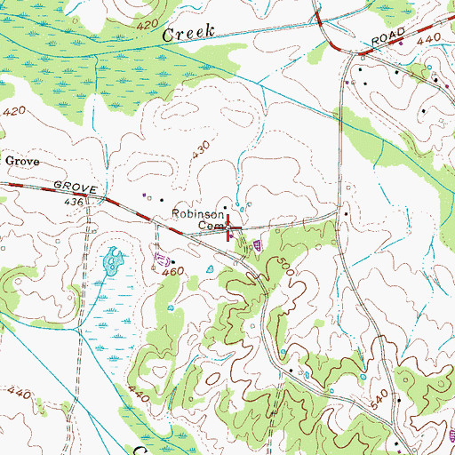 Topographic Map of Robinson Cemetery, TN