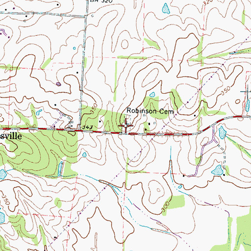 Topographic Map of Robinson Cemetery, TN