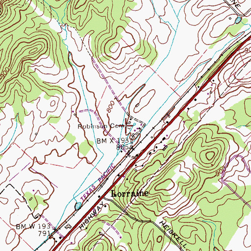 Topographic Map of Robinson Cemetery, TN