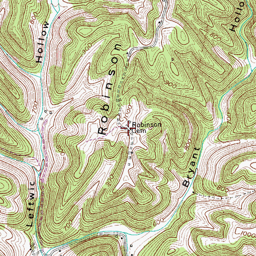 Topographic Map of Robinson Cemetery, TN