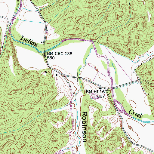 Topographic Map of Robinson Hollow, TN