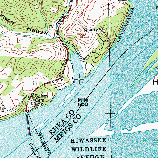 Topographic Map of Robinson Hollow, TN
