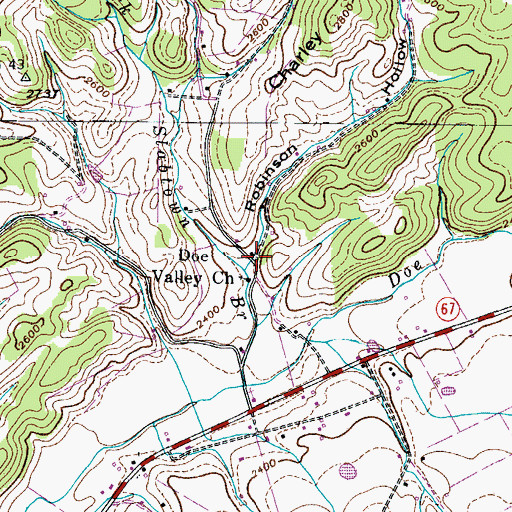 Topographic Map of Robinson Hollow, TN