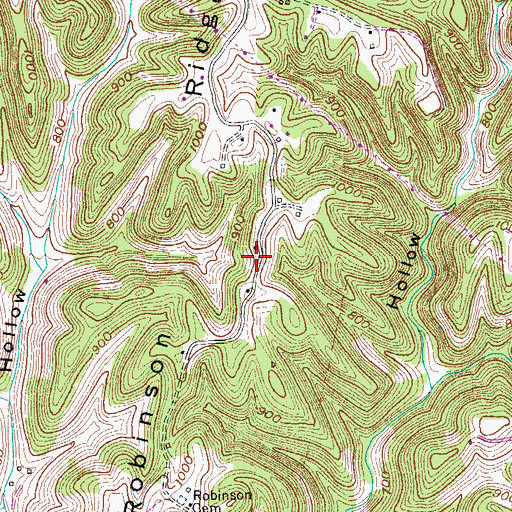 Topographic Map of Robinson Ridge, TN