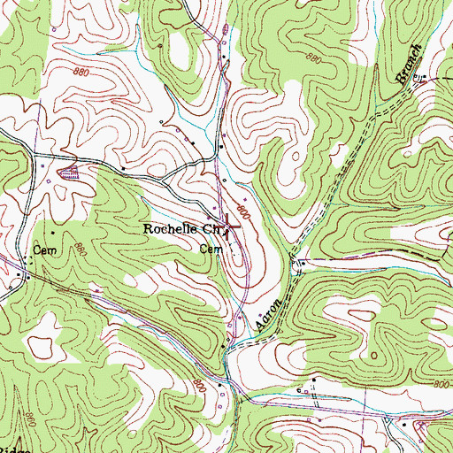 Topographic Map of Rochelle Church, TN