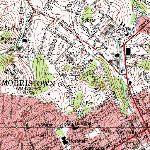Topographic Map of Rock of Ages Church, TN