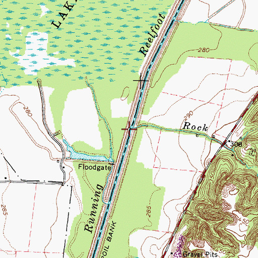 Topographic Map of Rock Branch, TN