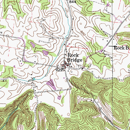 Topographic Map of Rock Bridge, TN