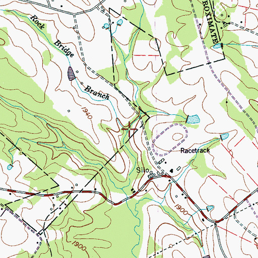 Topographic Map of Rock Bridge Branch, TN