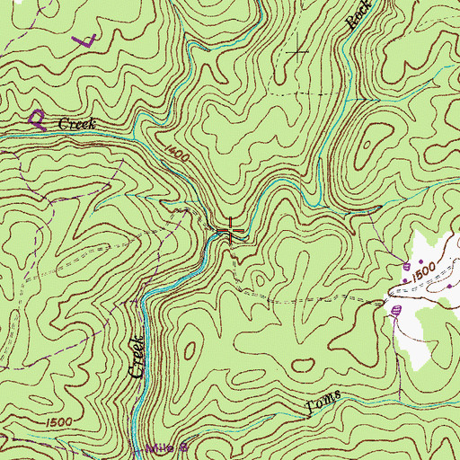 Topographic Map of Rock Creek, TN