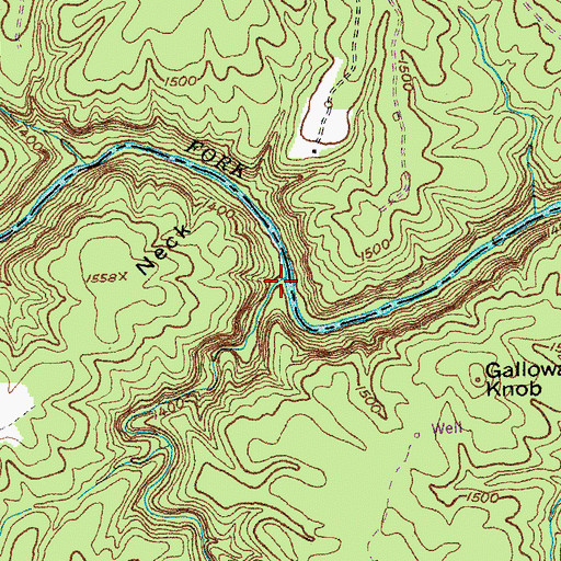 Topographic Map of Rock Creek, TN