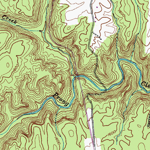 Topographic Map of Rock Creek, TN