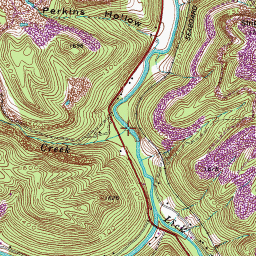 Topographic Map of Rock Creek, TN