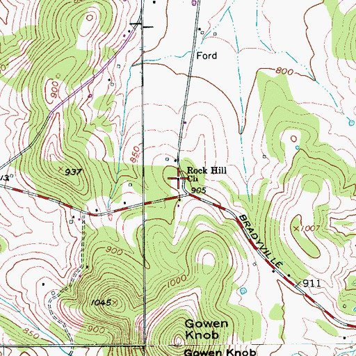 Topographic Map of Rock Hill Church, TN
