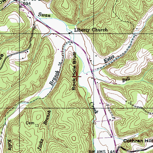 Topographic Map of Rock Hole Bluff, TN