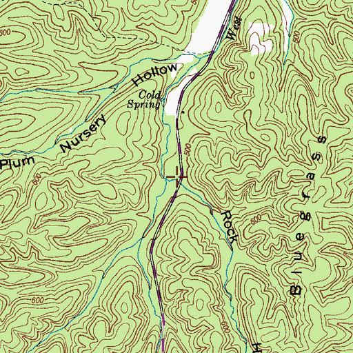 Topographic Map of Rock Hollow, TN