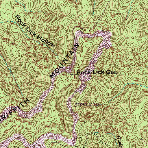 Topographic Map of Rock Lick Gap, TN