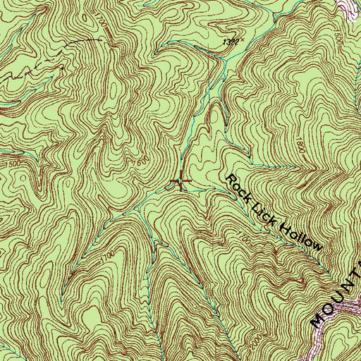 Topographic Map of Rock Lick Hollow, TN