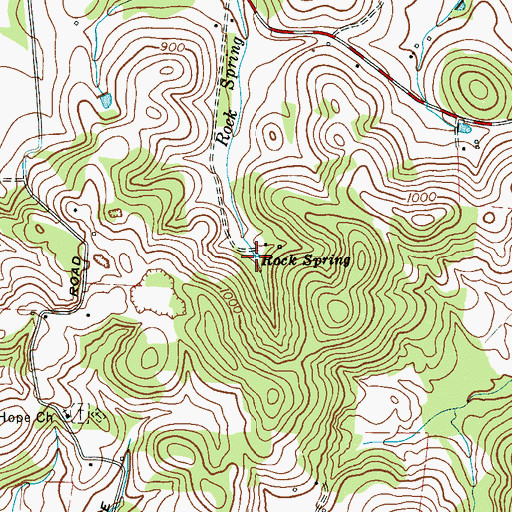 Topographic Map of Rock Spring, TN