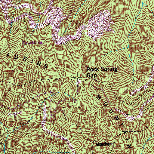 Topographic Map of Rock Spring Gap, TN