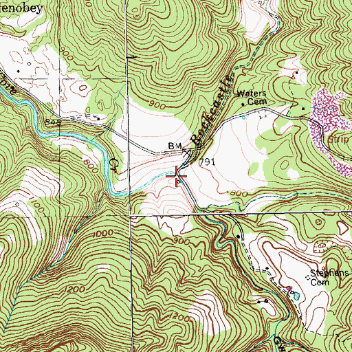 Topographic Map of Rockcastle Creek, TN
