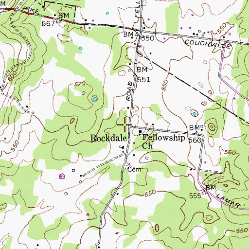 Topographic Map of Rockdale, TN