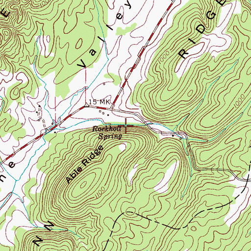 Topographic Map of Rockholt Spring, TN