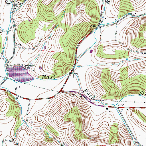 Topographic Map of Rockhouse Branch, TN