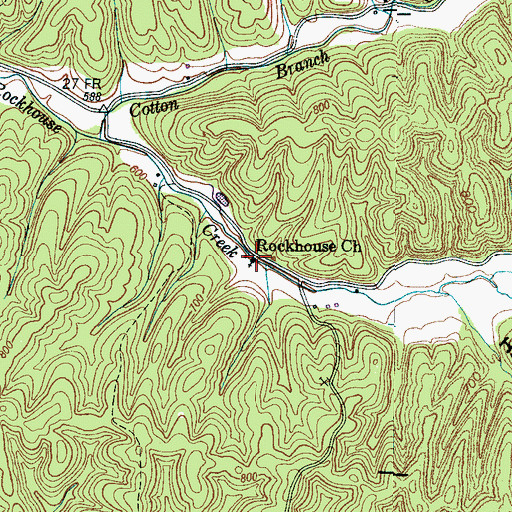 Topographic Map of Rockhouse Church, TN