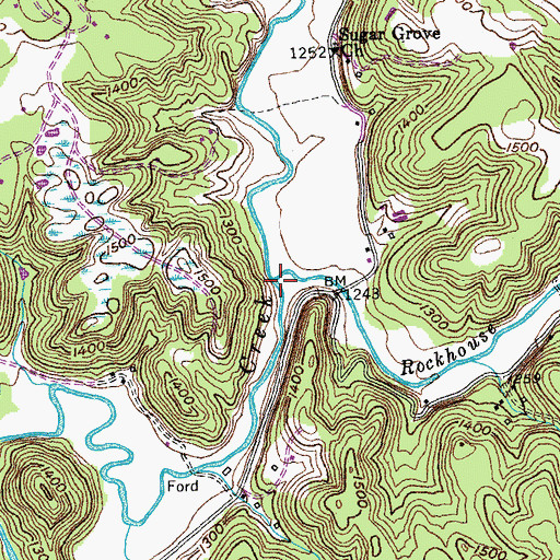 Topographic Map of Rockhouse Fork, TN