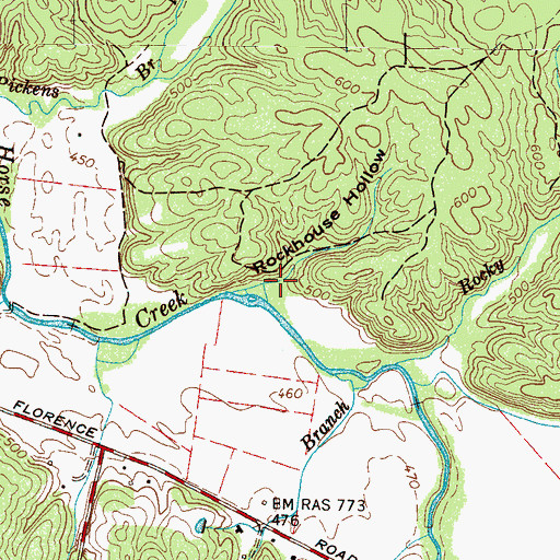 Topographic Map of Rockhouse Hollow, TN