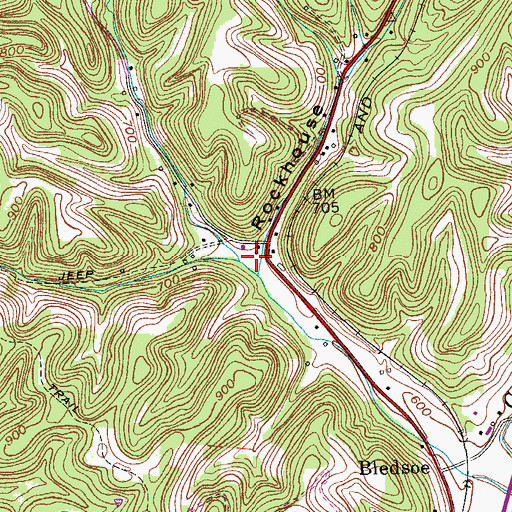 Topographic Map of Rockhouse Hollow, TN