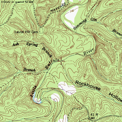 Topographic Map of Rockhouse Hollow, TN