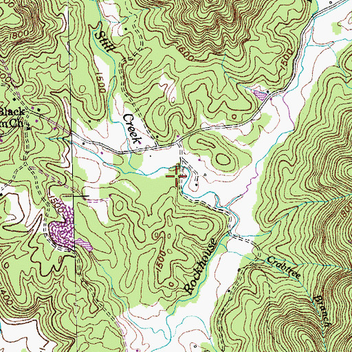 Topographic Map of Rockhouse School, TN