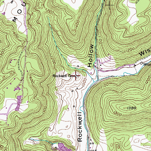 Topographic Map of Rockwell Cemetery, TN