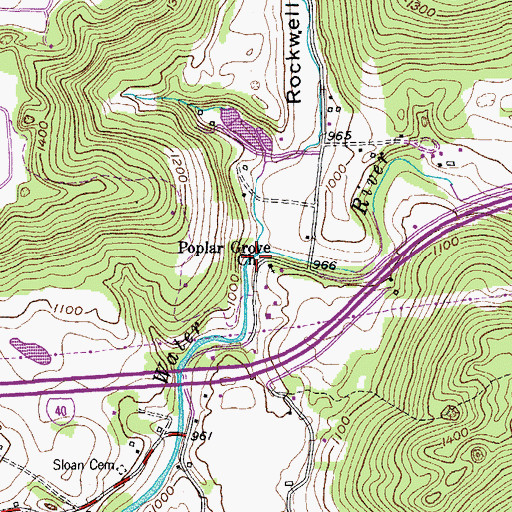 Topographic Map of Rockwell Hollow, TN