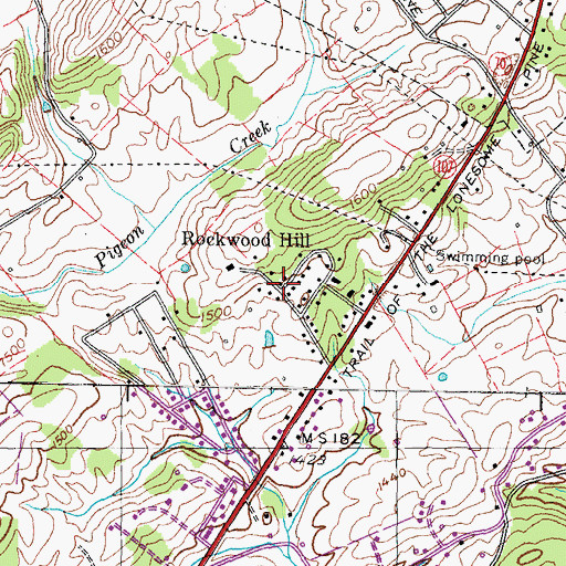 Topographic Map of Rockwood Hill, TN