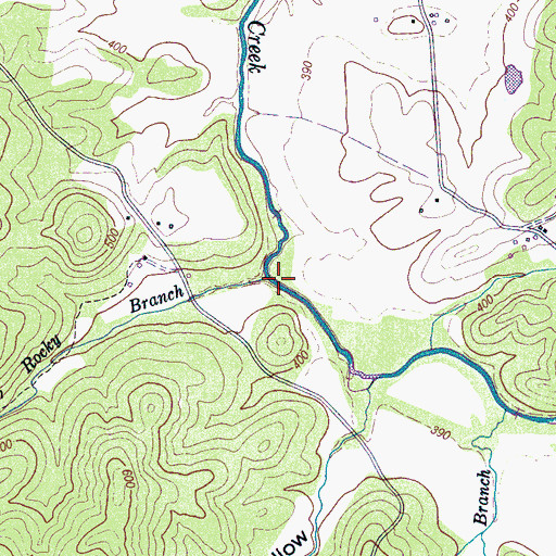 Topographic Map of Rocky Branch, TN
