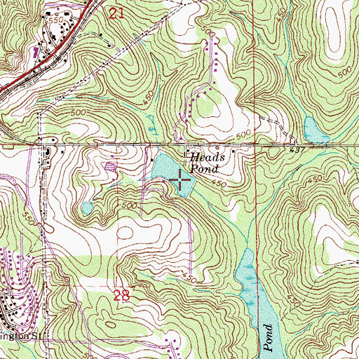 Topographic Map of Heads Pond, AL