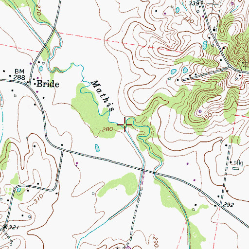 Topographic Map of Rocky Branch, TN