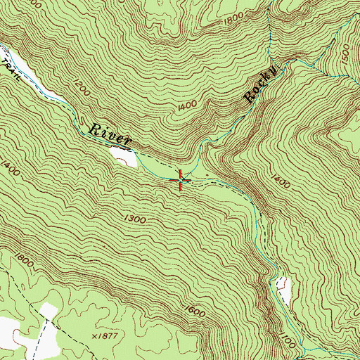 Topographic Map of Rocky Branch, TN
