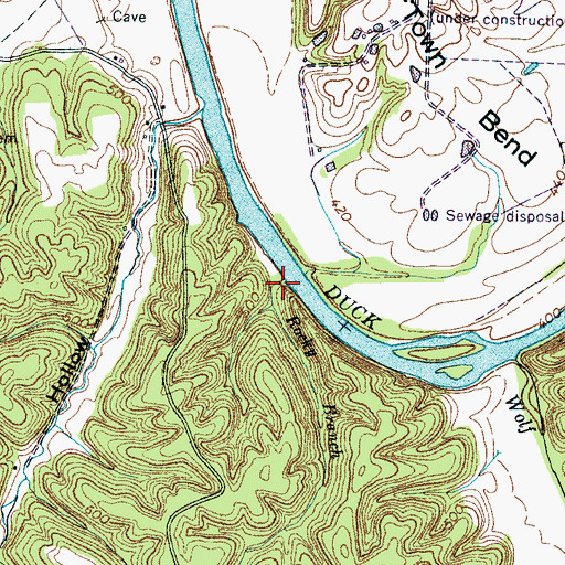 Topographic Map of Rocky Branch, TN