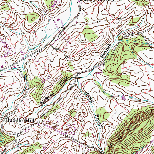 Topographic Map of Rocky Branch, TN