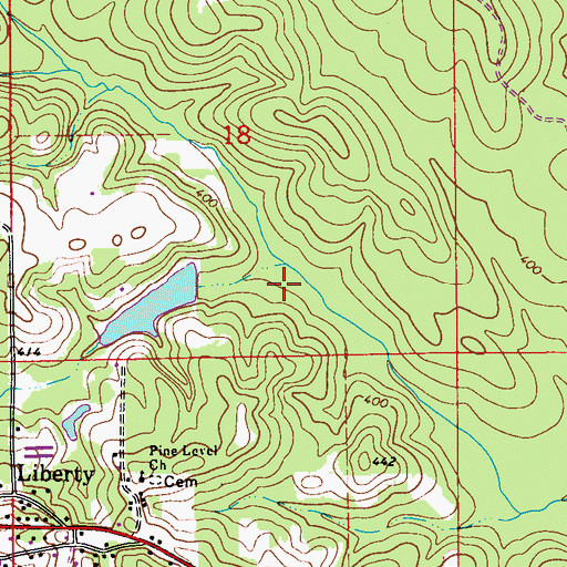 Topographic Map of Conservation Lake, AL
