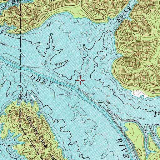 Topographic Map of Rocky Branch, TN