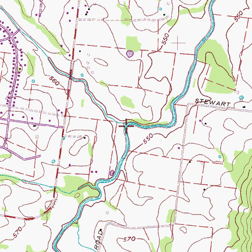 Topographic Map of Rocky Fork Creek, TN