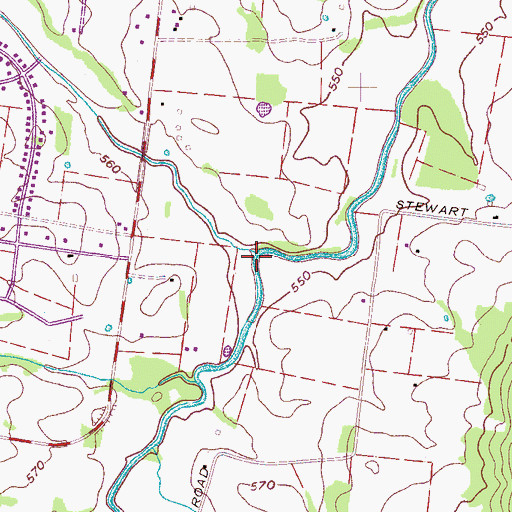 Topographic Map of Rocky Fork Creek, TN