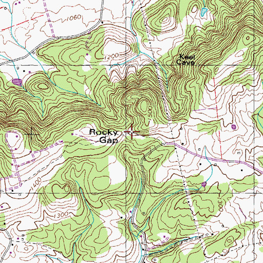 Topographic Map of Rocky Gap, TN