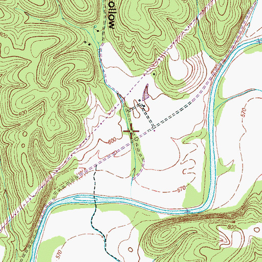 Topographic Map of Rocky Hollow, TN